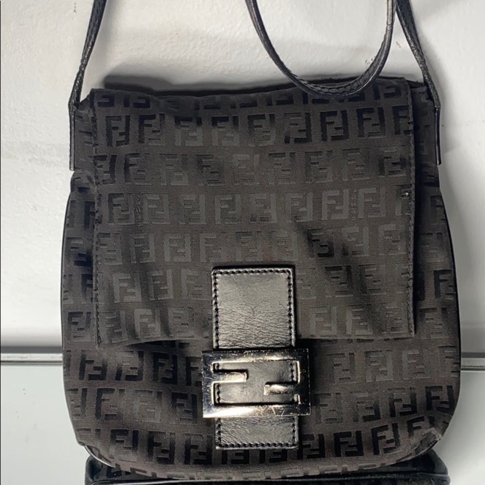 Authentic Fendi Black Monogram Zucchino